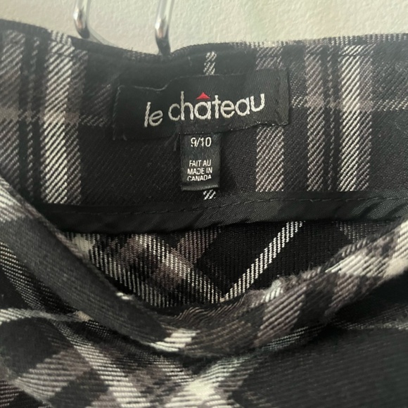 Asymmetrical skirt black and white tartan pattern - Picture 3 of 4